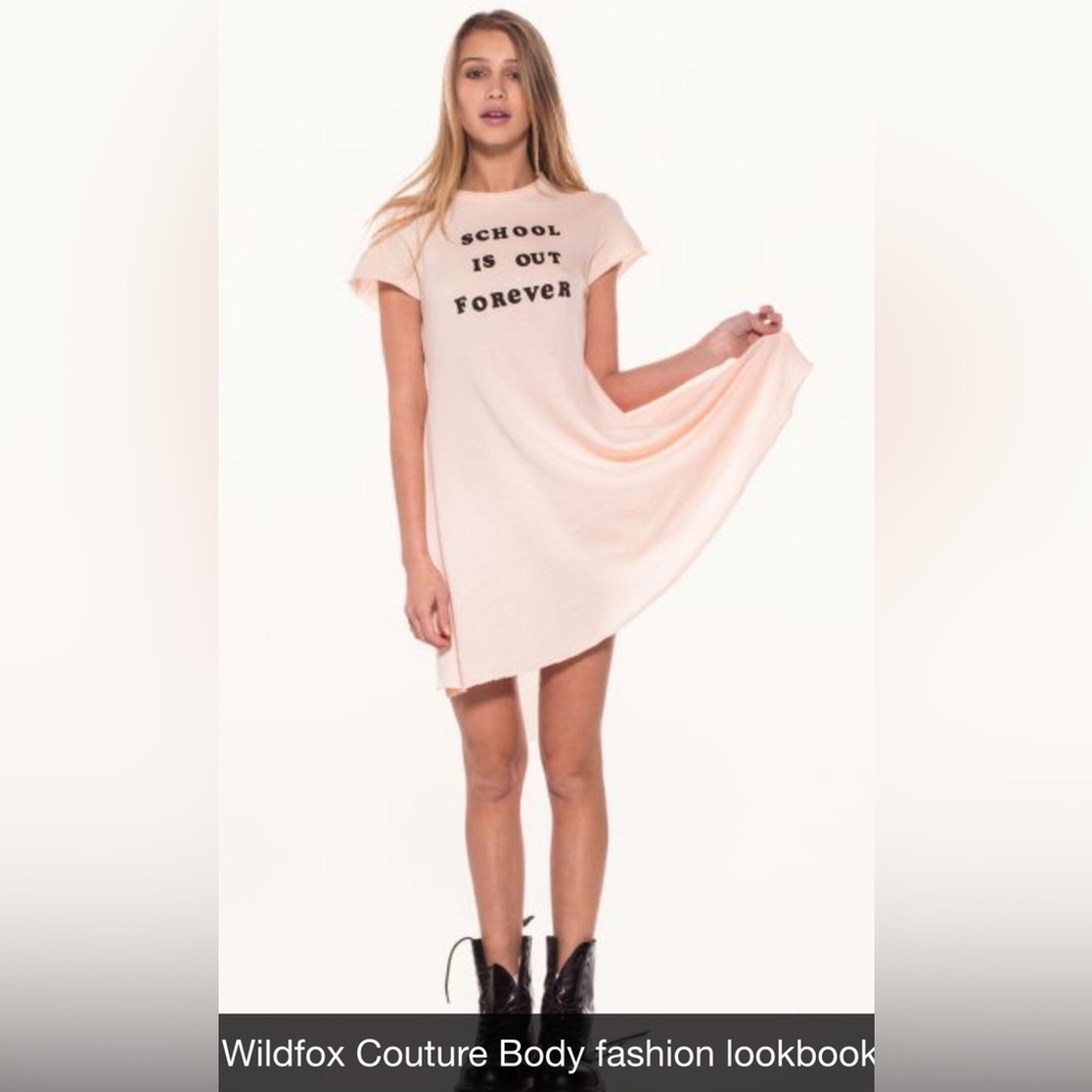 🦊 💋 Wildfox Couture School is Out Forever Pink Dress - Rare piece, old school